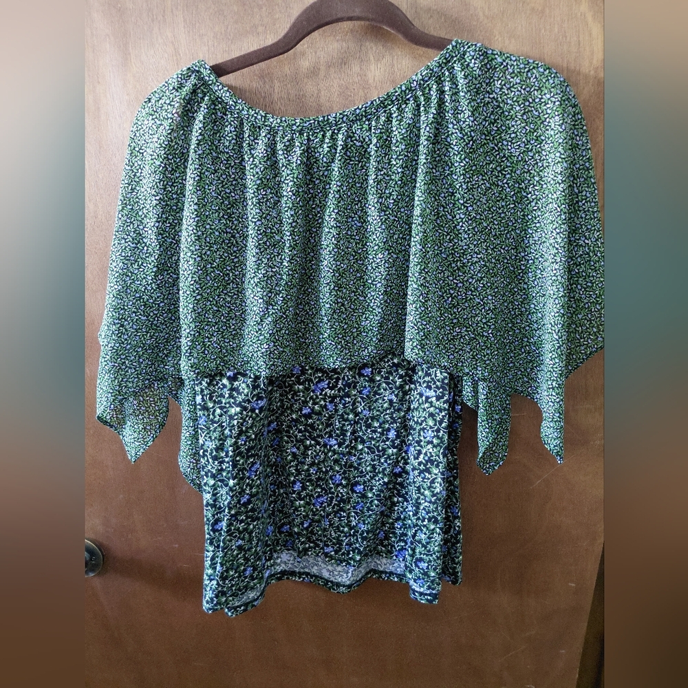 Michael Kors Green Floral Blouse